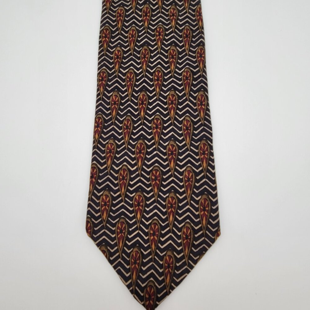 Robert Talbott Best of Class Paisley Silk Tie Black Necktie Made in USA
